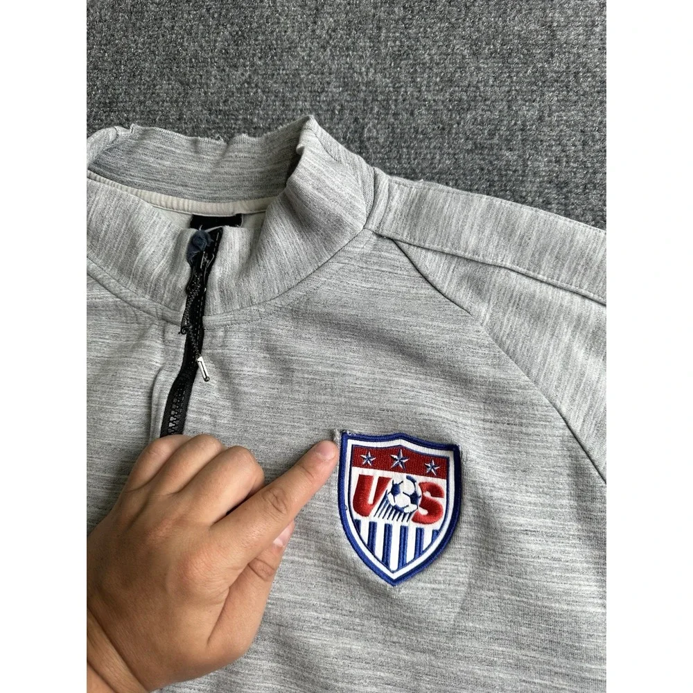 Mens Nike 2015-16 USA Soccer Full Zip Gray Track Jacket, Size 2XL